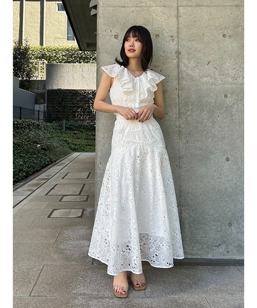 snidel スナイデル シフォン リボン レース エンブロイダリーヨウリュウ ブラウス 良好 サイズ:F  ホワイト  レディース  トップス SNIDEL - 良好 snidel スナイデル シフォン リボン レース エン