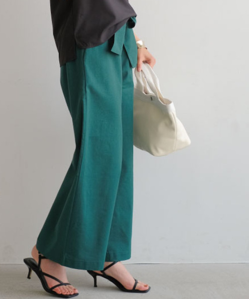 アカネウツノミヤ ワイドパンツ リボンベルト付 パンツ ワイドパンツ リボンベルト付き レディース : ZOZOTOWN