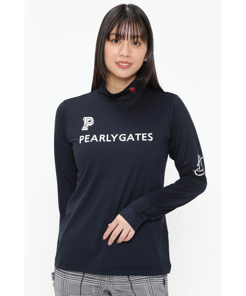 良品　パーリーゲイツ　ベアカノコ　ハイネック　カットソーワンピース　黒 PEARLY GATES tシャツ 「PEARLY GATES」E/ベアカノコ長袖モック