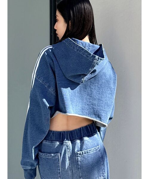 GYDA ブルゾン アウター GD 2ラインカットデニムショートZIP UP