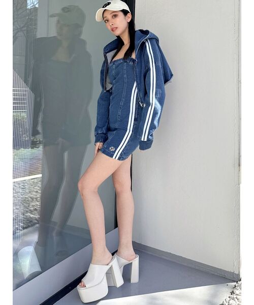 GYDA ブルゾン アウター GD 2ラインカットデニムショートZIP UP