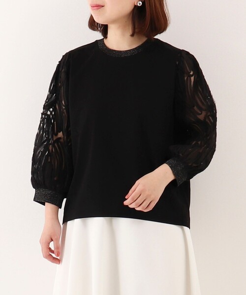 tシャツ コードレース×シルケット プルオーバーカットソー レディース MICO COULIER tシャツ コードレース×シルケット プルオーバー
