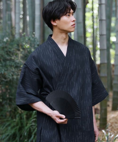 SPU 浴衣 綿100%しじら織り 甚平上下セット メンズ : ZOZOTOWN