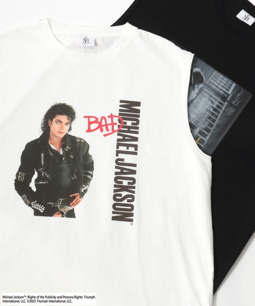 ヴィンテージ マイケルジャクソン プリントノースリーブTシャツ ブラック レア tシャツ 2025SS MICHAEL JACKSON/マイケル ジャクソン オーバー