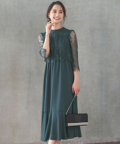 anysisレーシーケープドレス 洗える】レーシーケープ ドレス / any SiS | ファッション通販