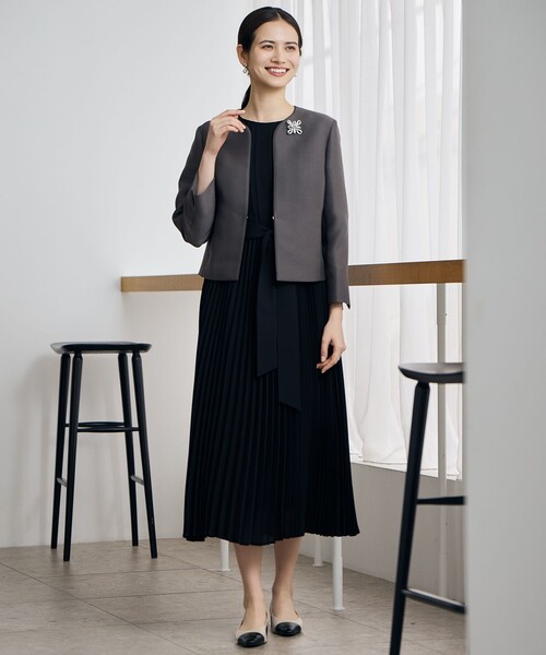 ワンピース シフォンプリーツ ワンピースの画像