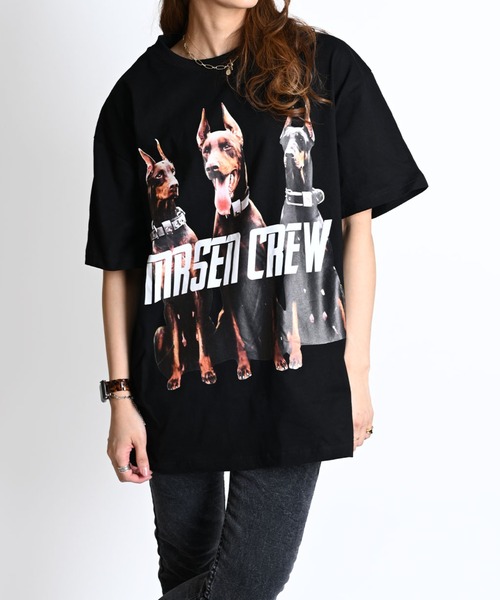tシャツ アニマル 動物 犬 ドーベルマン プリント 半袖 Tシャツ レディース メンズ