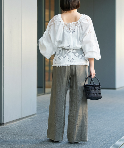IENA IENA LA BOUCLE 麻シーチングサーキュラーブラウス IENA LA BOUCLE（イエナラブークル）の「IENA LA BOUCLE 麻