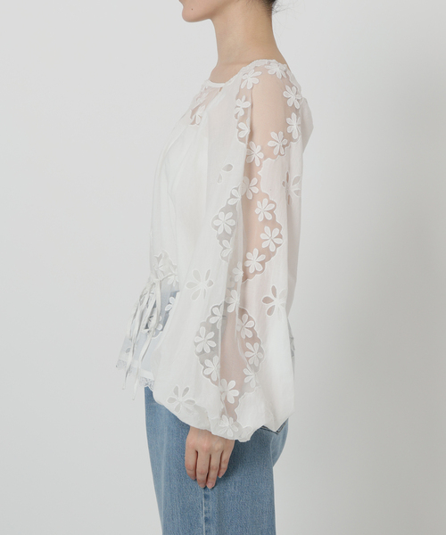 IENA ブラウス IENA LA BOUCLE ブラウス シャツ レースエンブロボイルブラウス