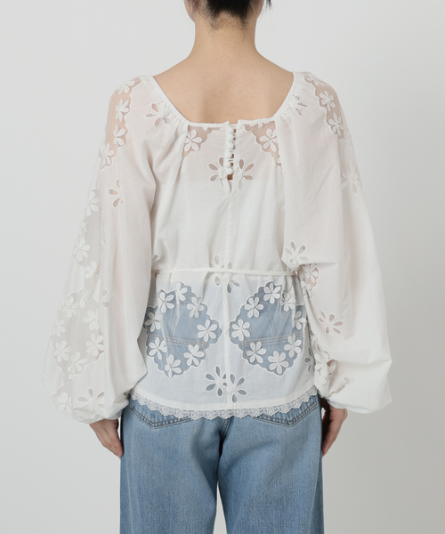 IENA LA BOUCLE ブラウス シャツ レースエンブロボイルブラウス