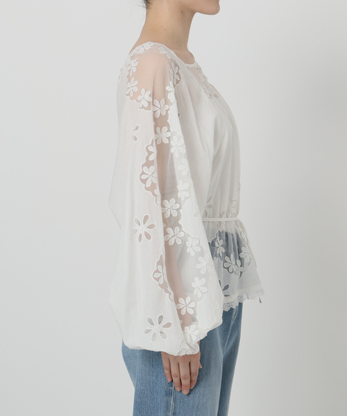 IENA ブラウス IENA LA BOUCLE ブラウス シャツ レースエンブロボイルブラウス