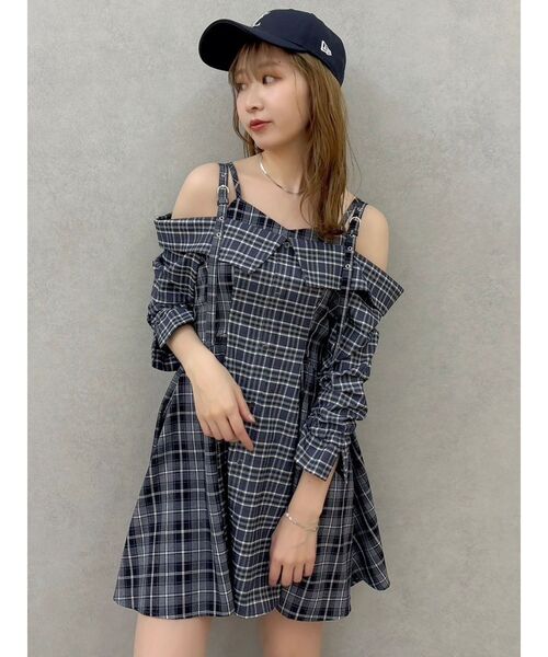 dazzlin（ダズリン） ワンピース レイヤードイレヘムシャツワンピース