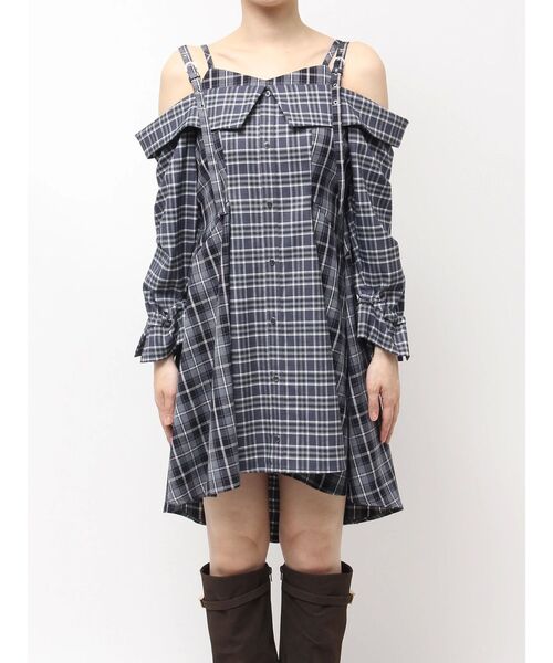 dazzlin（ダズリン） ワンピース レイヤードイレヘムシャツワンピース