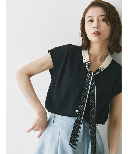 TONAL ブラウス シャツ スカーフタイドッキングフレンチブラウス