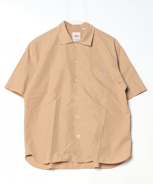 DANTON 半袖シャツ サイズ38 ベージュ　プルオーバー Danton 「DANTON」 ワンポイント半袖シャツ 38 ベージュ メンズ