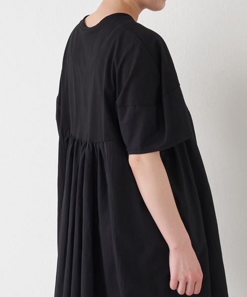 BEARDSLEY ボーダー半袖チュニック BEARDSLEY 「BEARDSLEY」 半袖チュニック FREE ブラック