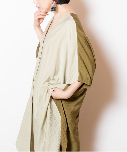 オズモーシス　2WAYバイカラーブラウス OSMOSIS｜2WAYバイカラーブラウス | Rakuten Fashion(楽天