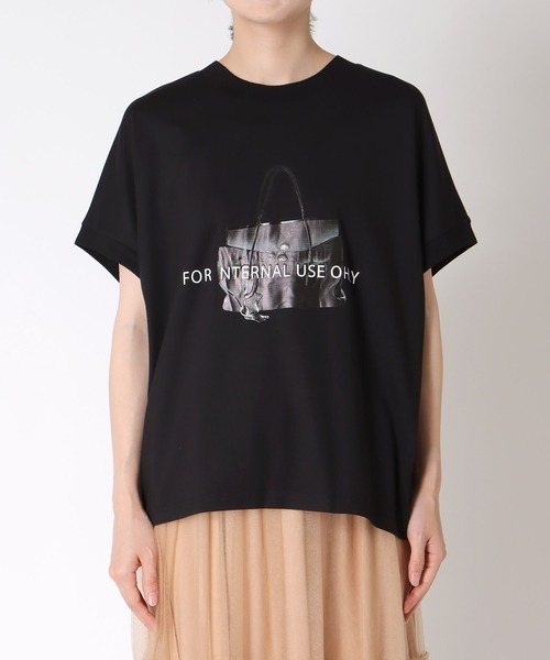 tシャツ バッグロゴプリントTシャツ レディース