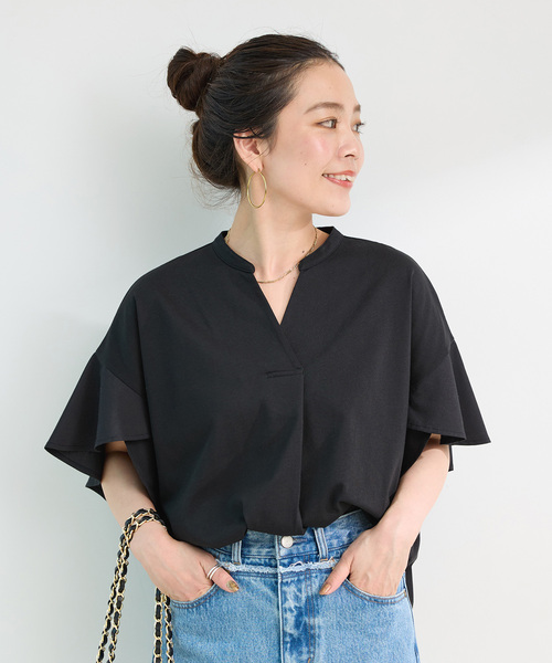 tシャツ ウォッシャブル / 接触冷感 / 袖フレアTEE レディース