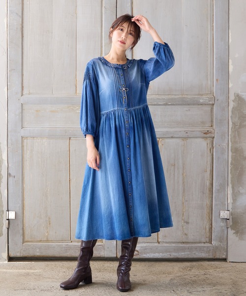 ローズティアラ46 チュニックワンピース Rose Tiara（ローズティアラ） ワンピース 「手洗いOK」デニム