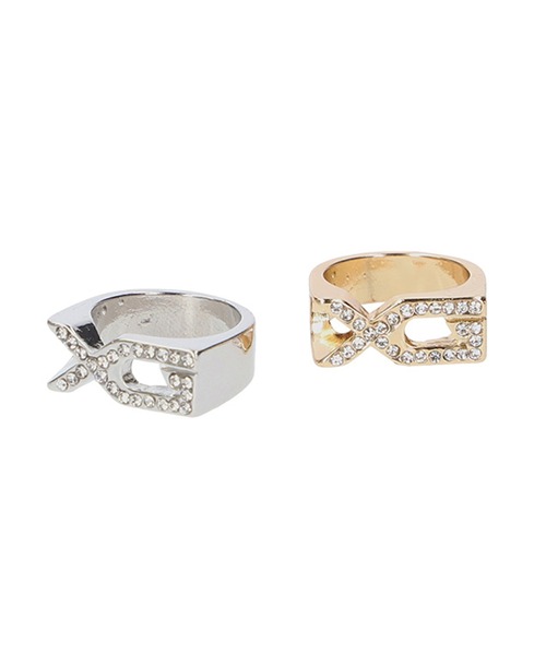X-girl（エックスガール） 指輪 リング XG EMBLEM RHINESTONE RING
