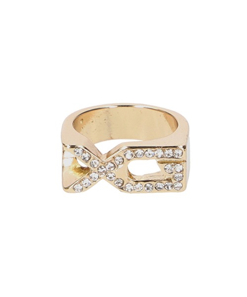 e.m. エックスガール コラボリング X-girl（エックスガール） 指輪 リング XG EMBLEM RHINESTONE RING