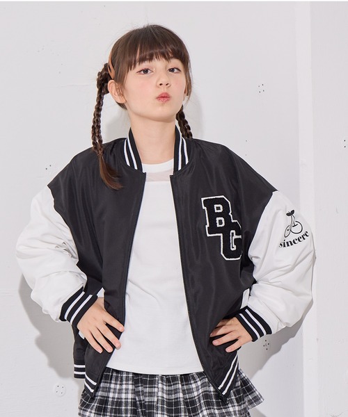 BISKEE スタジャン アウター 裏フリーススタジャン キッズ 子供服