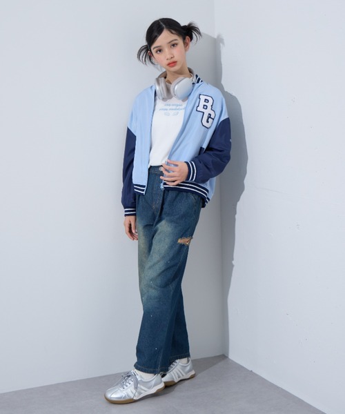 BISKEE スタジャン アウター 裏フリーススタジャン キッズ 子供服