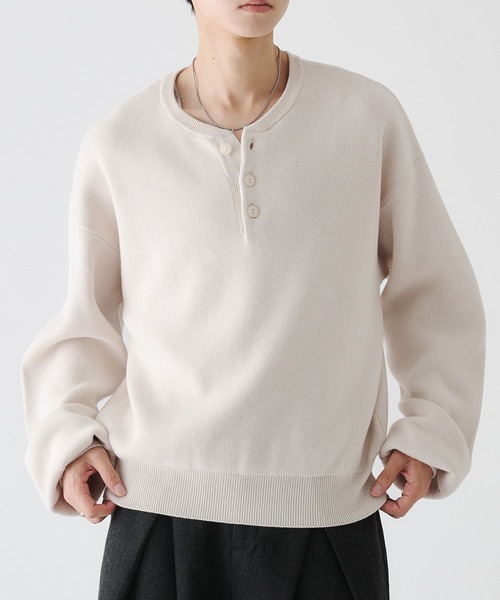 selle glant（セレグランテ） セーター ニット MILANO RIB HENLEY NECK