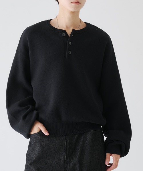 selle glant（セレグランテ） セーター ニット MILANO RIB HENLEY NECK