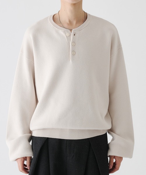 selle glant（セレグランテ） セーター ニット MILANO RIB HENLEY NECK
