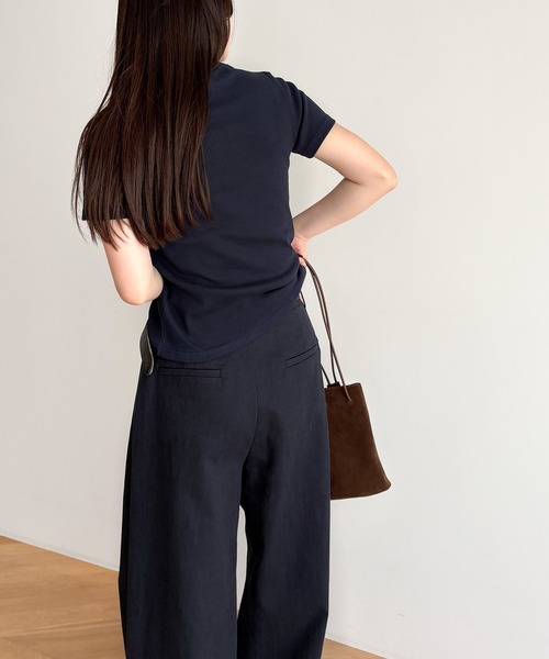 「CANAL JEAN」 「HARING」半袖カットソー ONE SIZE ネイビー レディース_画像6