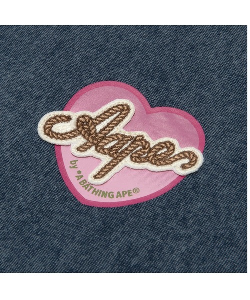 「AAPE BY A BATHING APE」 半袖Tシャツ X-SMALL ネイビー レディース_画像3