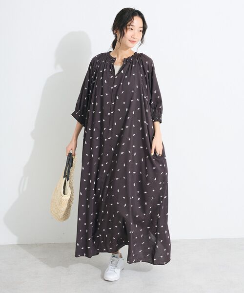 「CRAFT STANDARD BOUTIQUE」 半袖ワンピース FREE グレー レディース_画像4