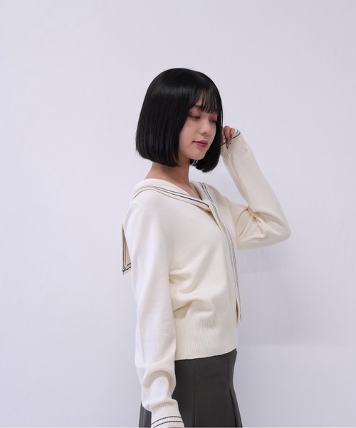 Uenui ニット セーター 「 cunii 」セーラー カラー ニット プル