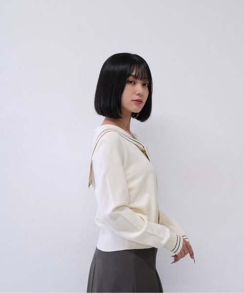 ROKU6セーラーニットセーター 売り切りセール 6 (ROKU) - 6(ROKU) / ロク | WOOL CASHMERE SAILOR COLLAR KNIT