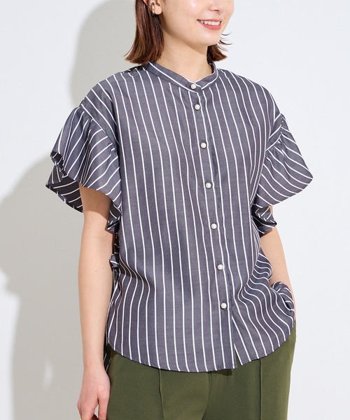 「LAVEANGE」 半袖ブラウス 5L ブルー レディース_画像2