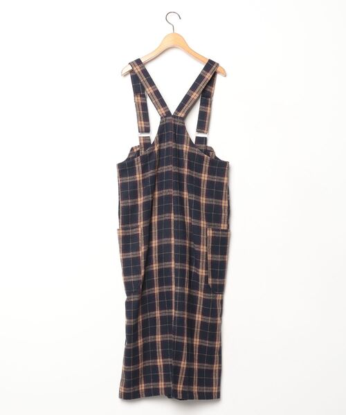 「Coquette」 チェック柄サロペットスカート M ブラック レディース_画像2