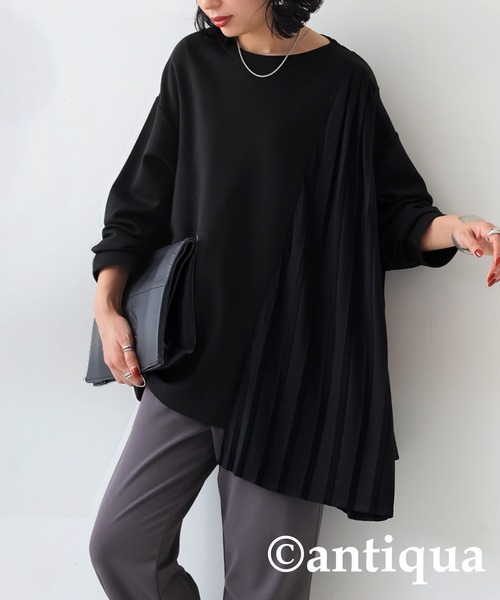 antiqua（アンティカ） 長袖チュニック FREE ブラック レディース