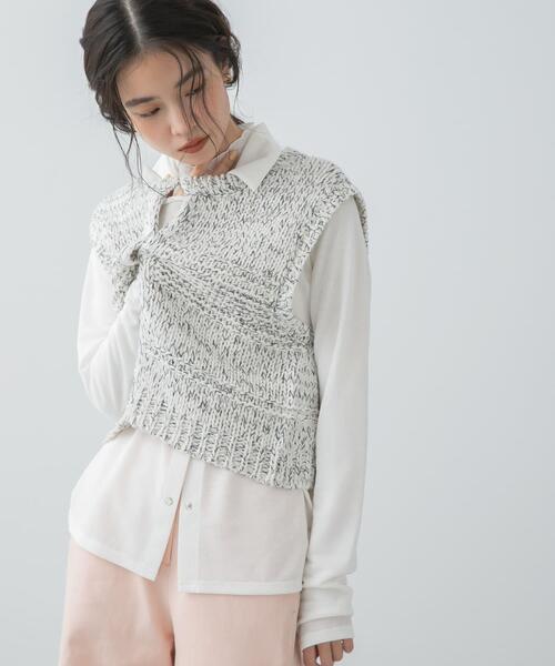 【URBAN RESERCH】プリーツデザインブラウス　ドット SENSE OF PLACE by URBAN RESEARCH ブラウス シャツ 「イージーケア
