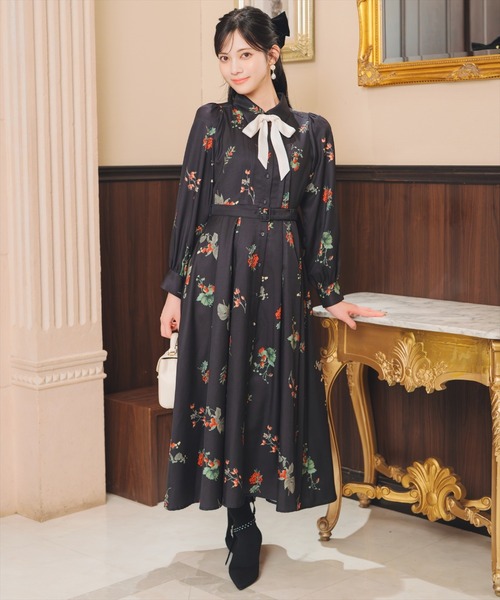 ボタニカル刺繍のサイドリボンワンピース WILLSELECTION（ウィルセレクション） ワンピース 「12/5(fri)10時発売