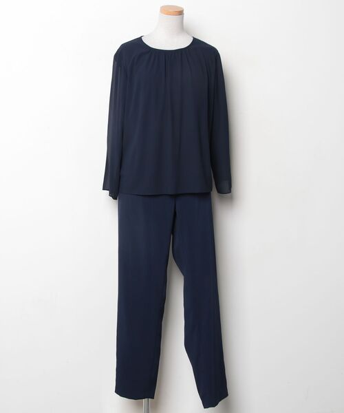 「Flolia」 セットアップ 2L ネイビー レディース_画像3
