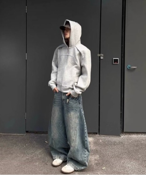 ワイドパンツ ジーンズ デニム デニムパンツ 「ユニセックス」韓国 