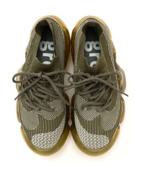 「grounds」 ローカットスニーカー 42 カーキ メンズ_画像3