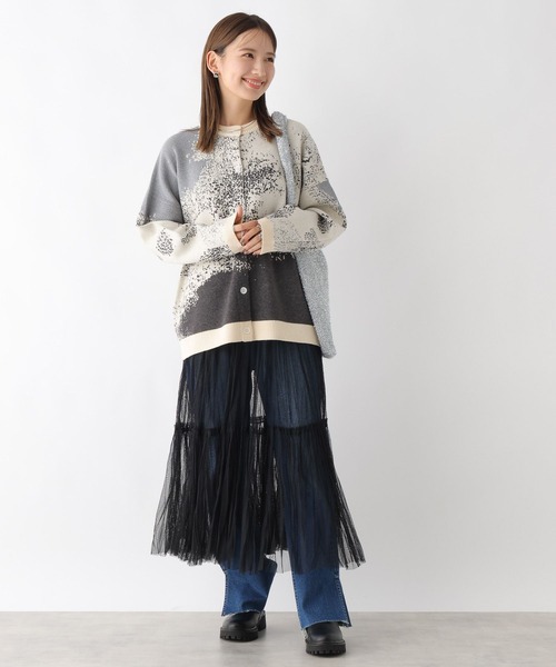 「LEPSIM」 ニットカーディガン FREE ブルー レディース_画像3