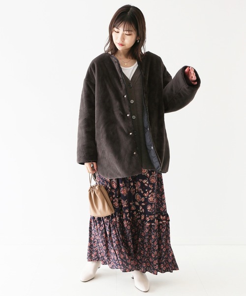 「SLOBE IENA」 キルティングブルゾン SMALL カーキ レディース_画像3