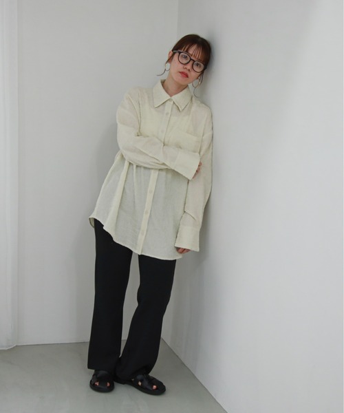 「feepur」 長袖シャツ MEDIUM ブラック レディース_画像9