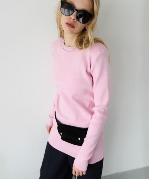 HANNE ニット セーター パワーショルダーロングニット レディース