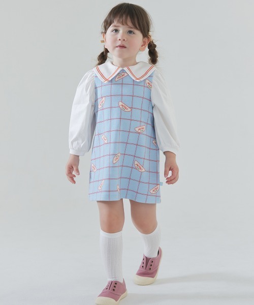 ワンピース Picnicチェック長袖ワンピース キッズ 子供服 女の子 