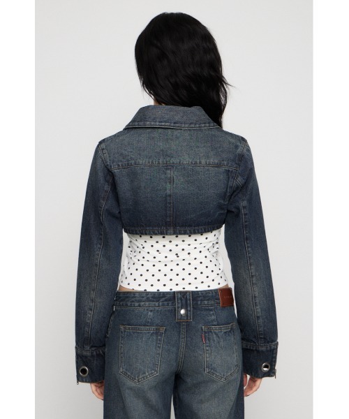 LAGUA GEM（ラグアジェム） デニムジャケット gジャン CROPPED EYELET
